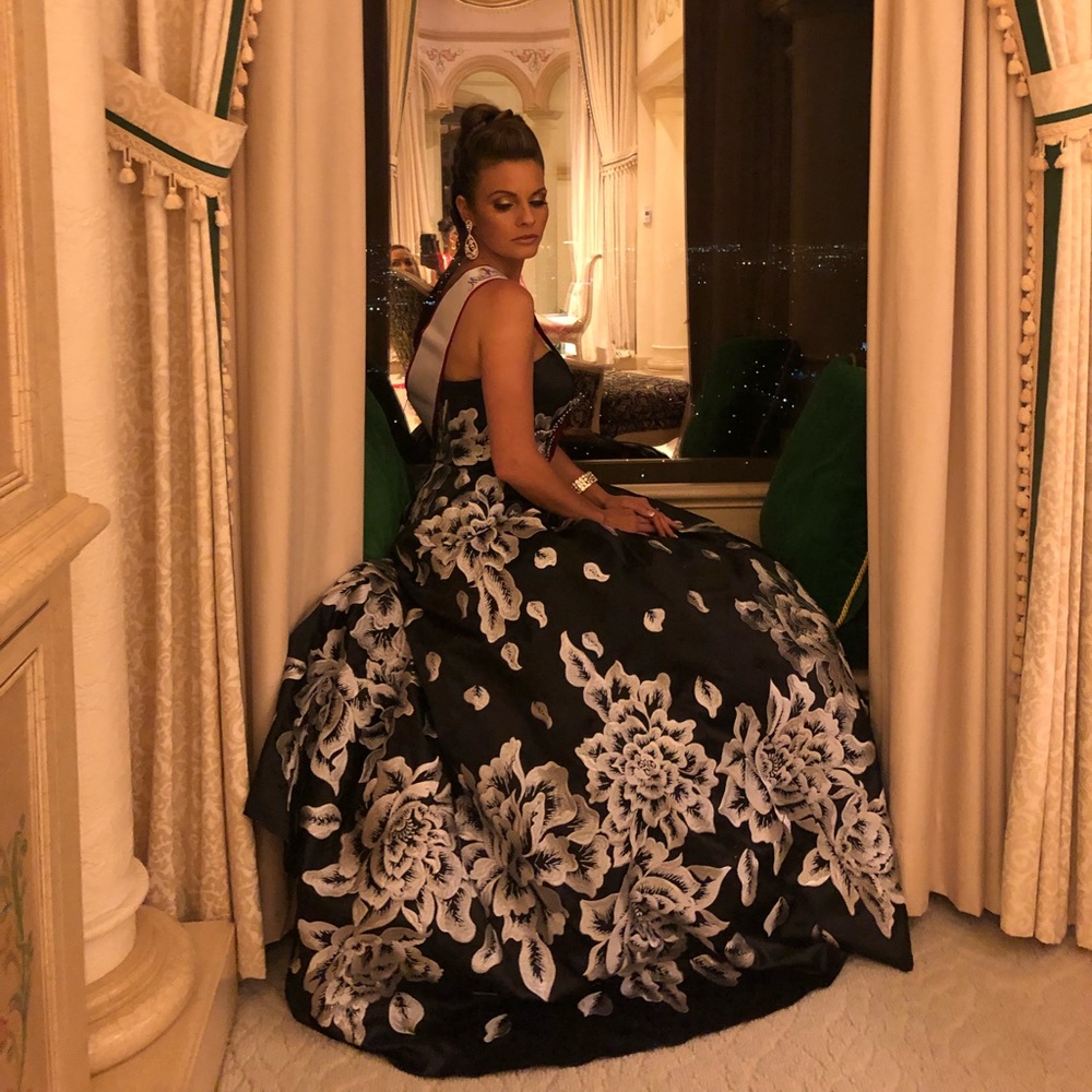 Jovani ball gown with 3D flower